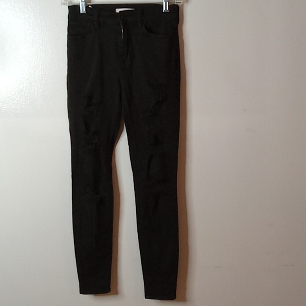 Pacsun women's 24 high rise skinny distressed black denim.